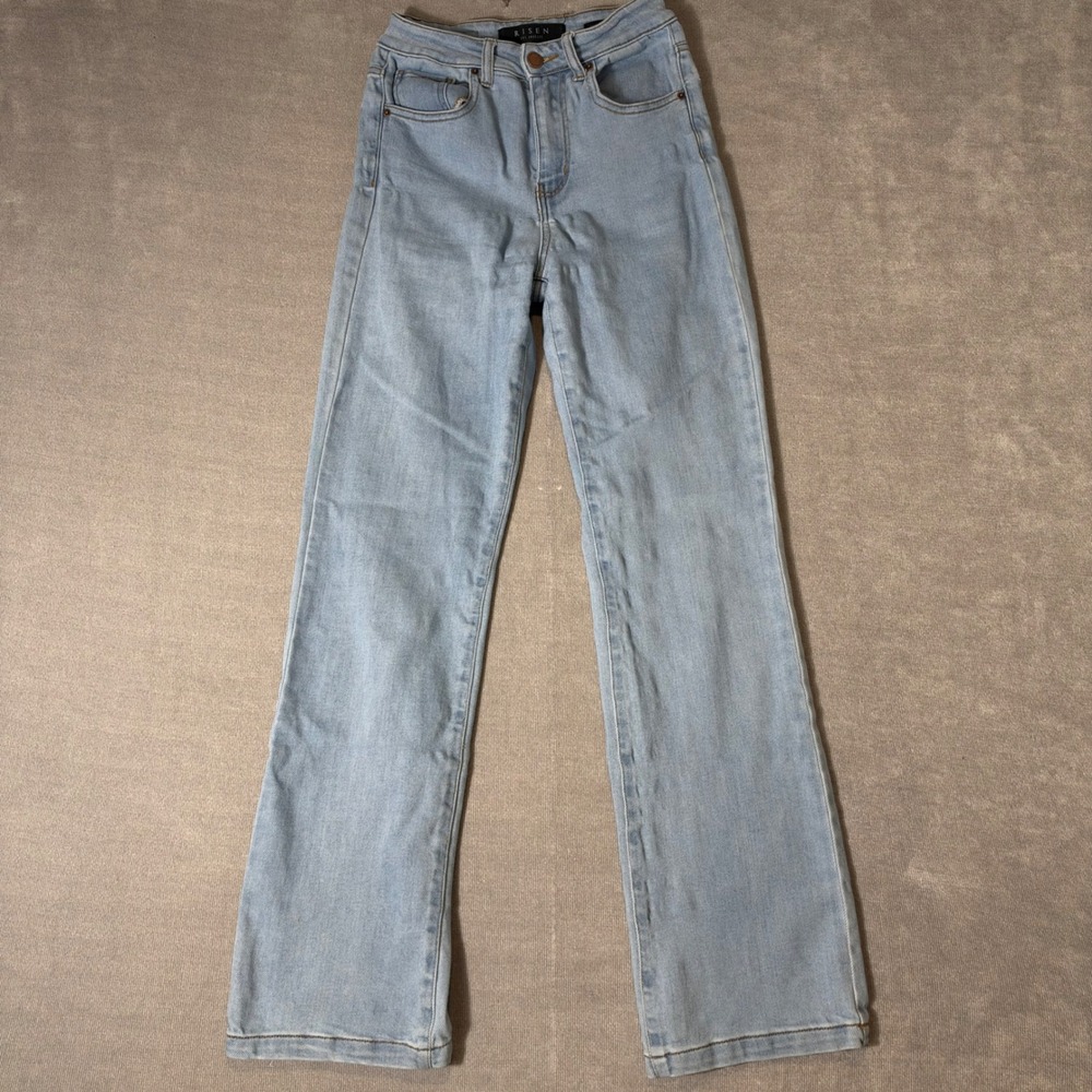 Risen Los Angeles Light Wash High Waisted Straight Leg Jeans Size 25 1 RDP1266